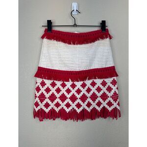 Alexie Small Skirt Boho Western Southwest Skirt‎ Red White